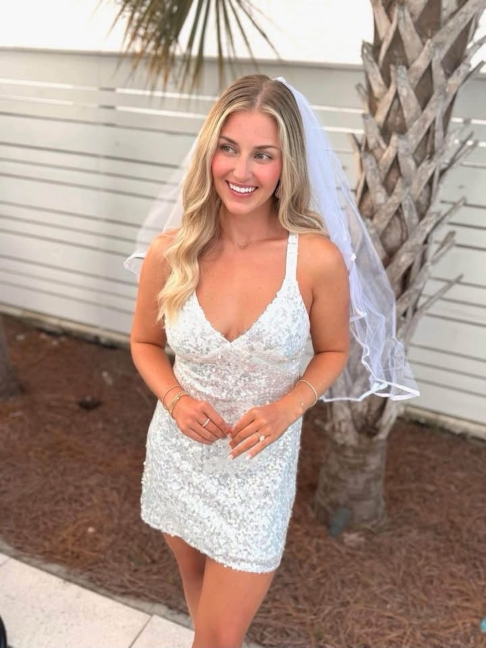 Show Me Your MuMu White Sequin Mini Dress